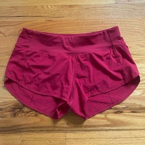 Red Speed Up LULULEMON Shorts